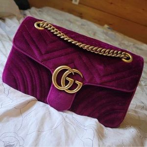❌SOLD❌Pre-loved Authentic Gucci small Marmont Velvet purple